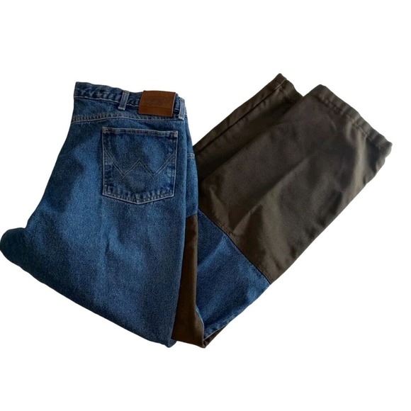 Wrangler Pro Gear Jeans Men Size W40 L32 Blue Hunting Denim Canvas Suspenders - Picture 2 of 12